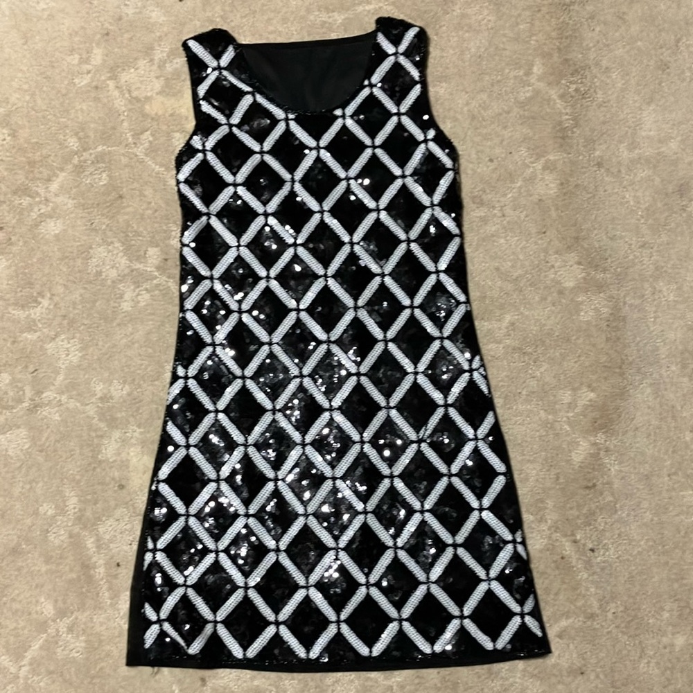 Elegant Black and Silver Sequin Dress
